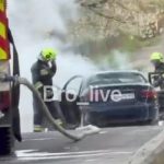 В Дрогобичі на мікрорайоні Млинки горів автомобіль (Відео)